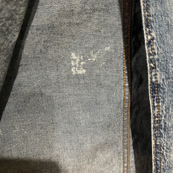 Wild Fable Mid Rise Slit Front Maxi Denim Skirt Raw Hem Medium Wash Size 16R - Picture 2 of 7